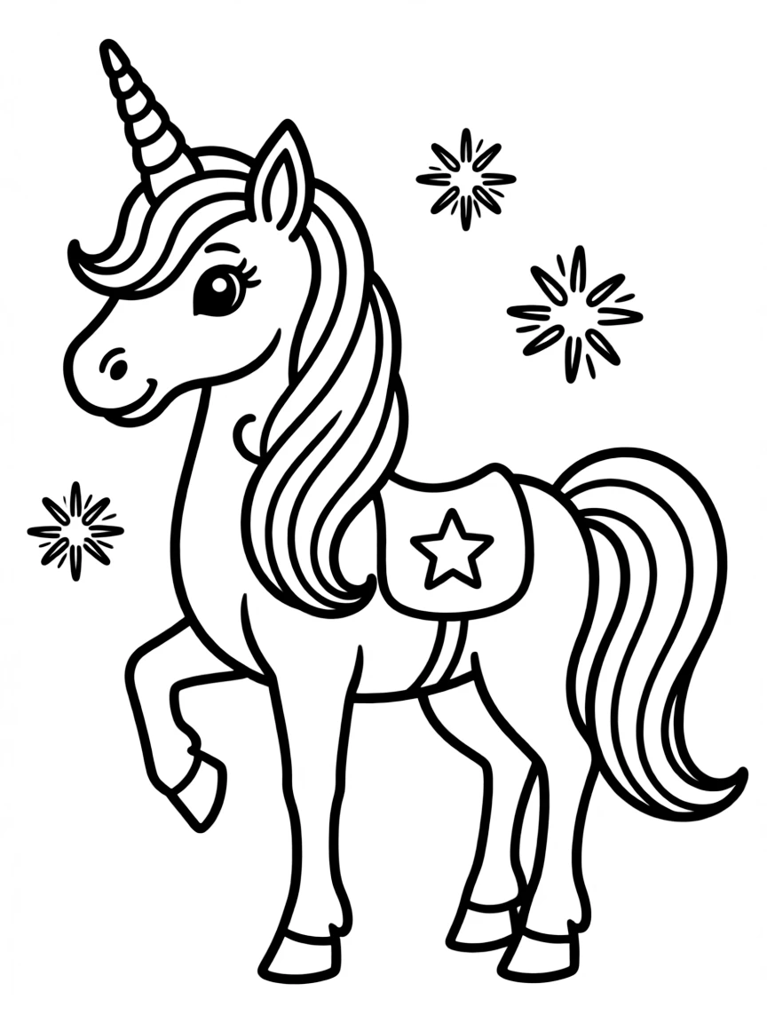 A unicorn with a rainbow mane