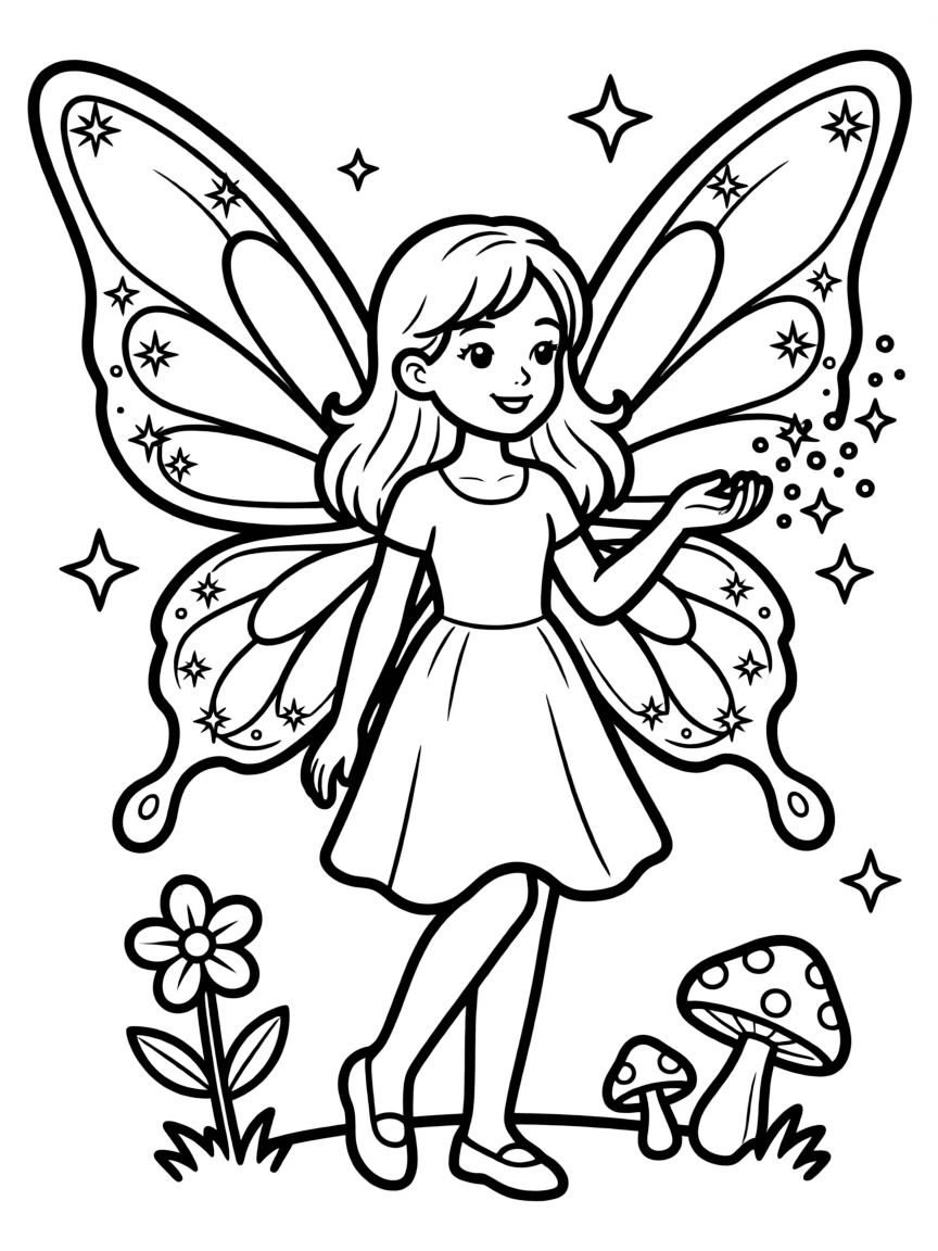 A fairy with sparkling wings