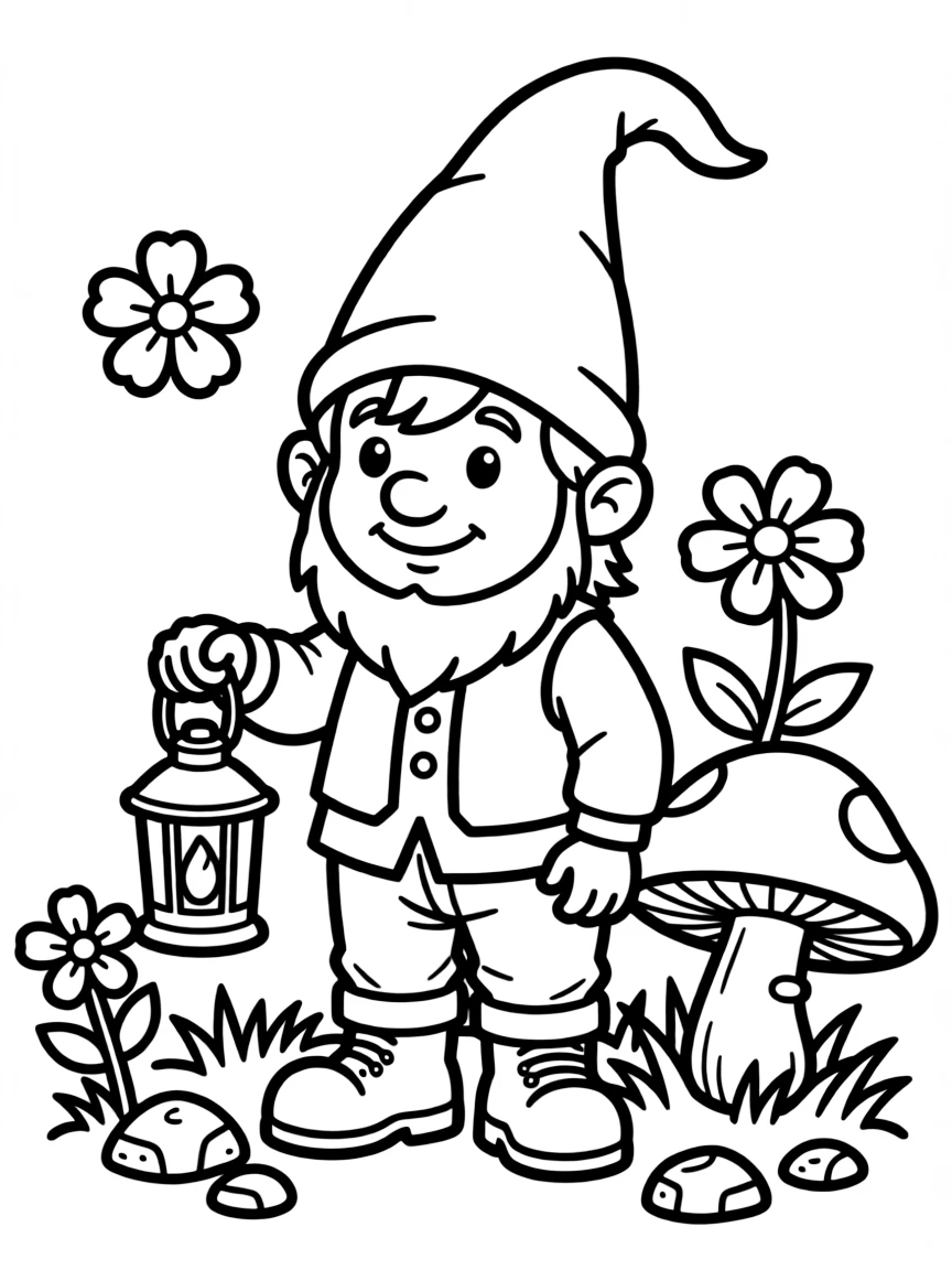 A gnome with a pointy hat
