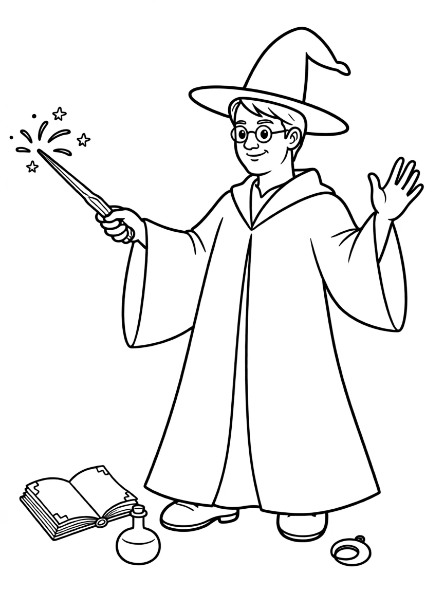 A wizard casting a spell