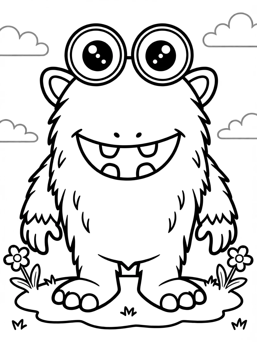 A monster with googly eyes