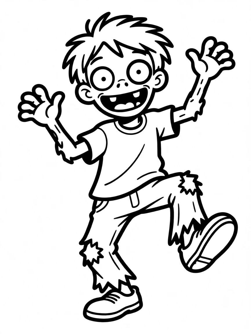A zombie doing a silly dance