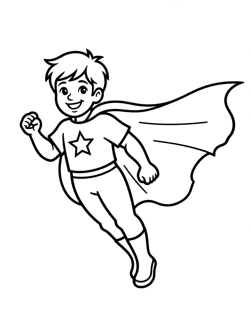 A superhero's cape fluttering