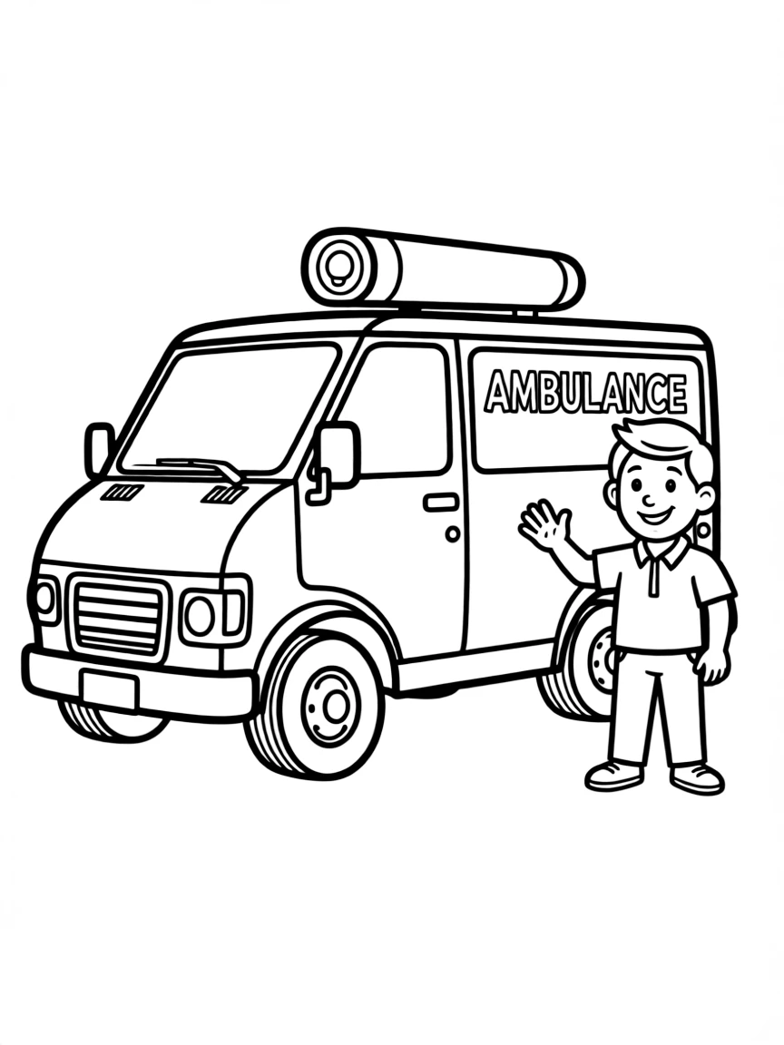 An ambulance with a siren