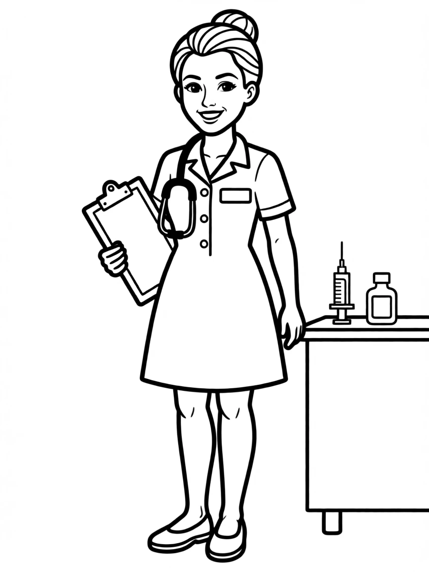 A nurse with a kind smile