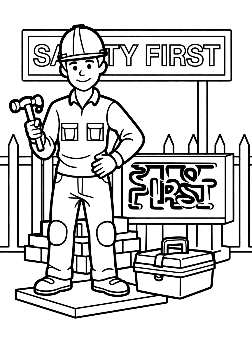 A construction worker with a hard hat
