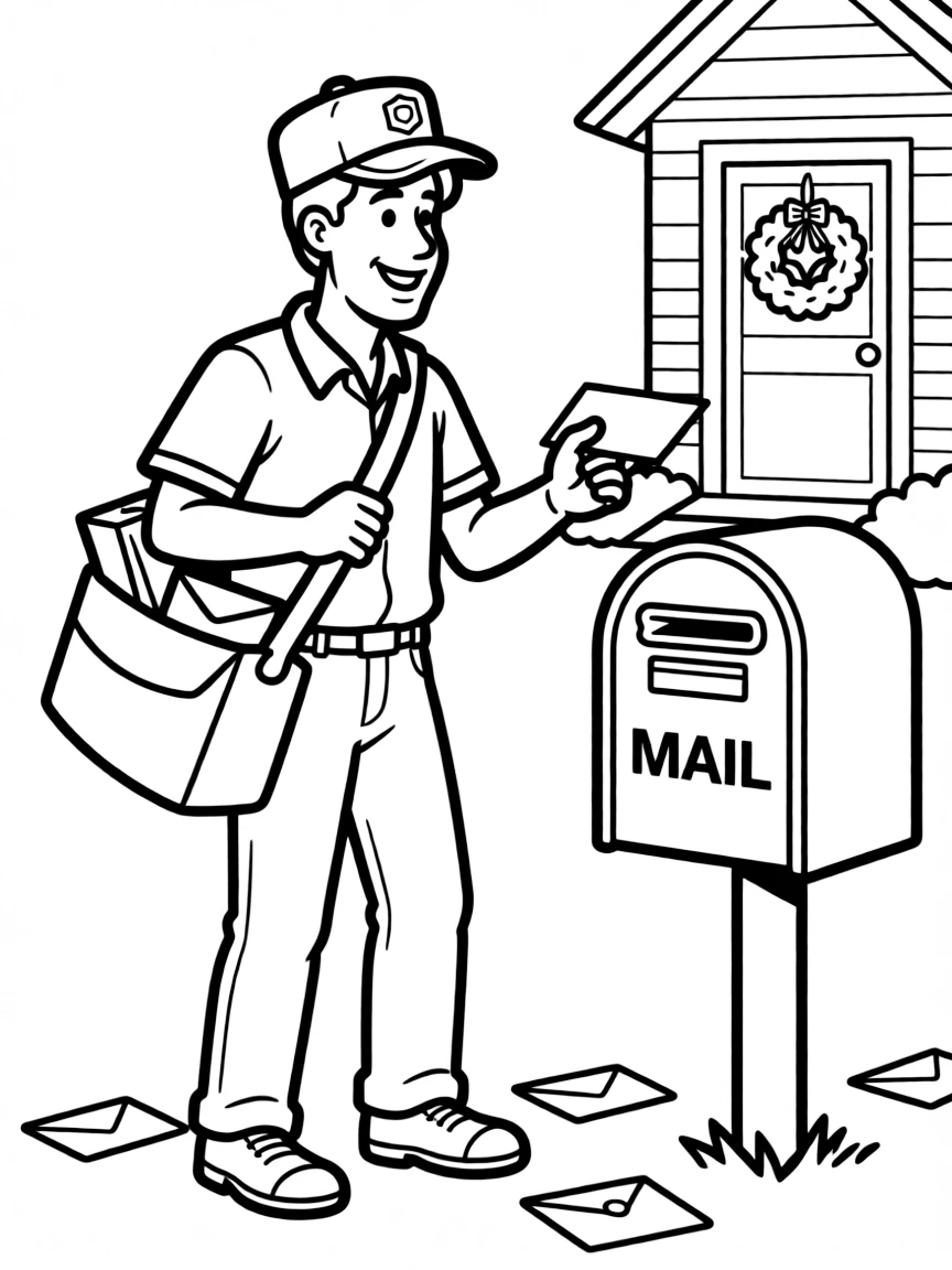 A mailman delivering letters