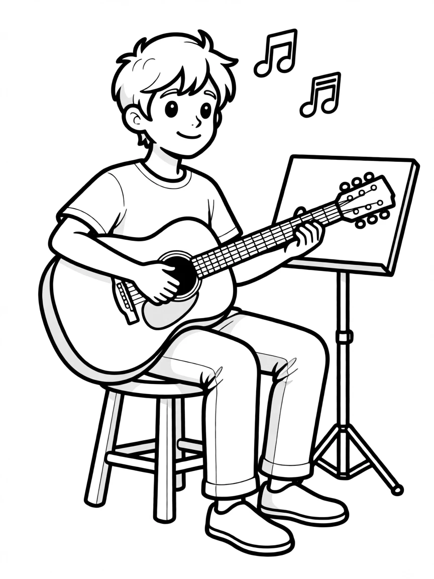 A musician playing a guitar