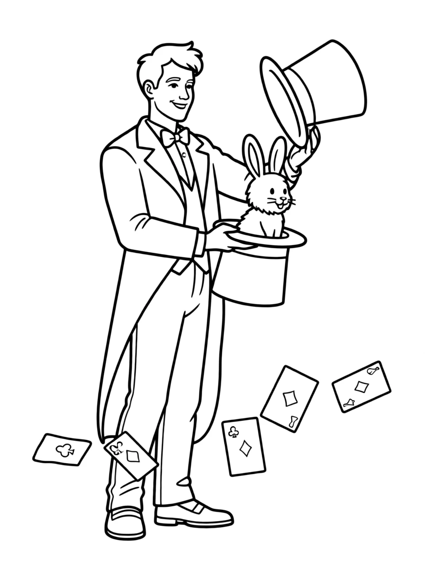 A magician pulling a rabbit out of a hat