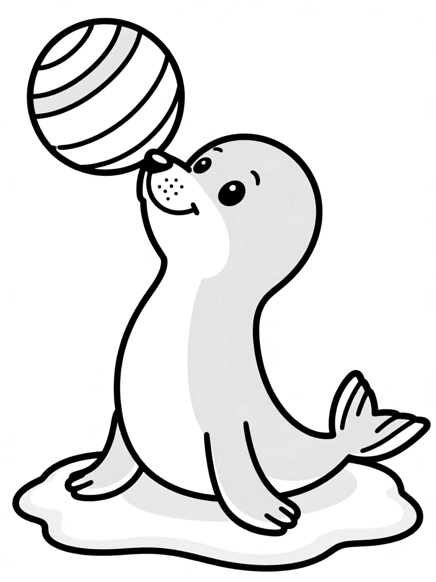 A seal balancing a ball on its nose