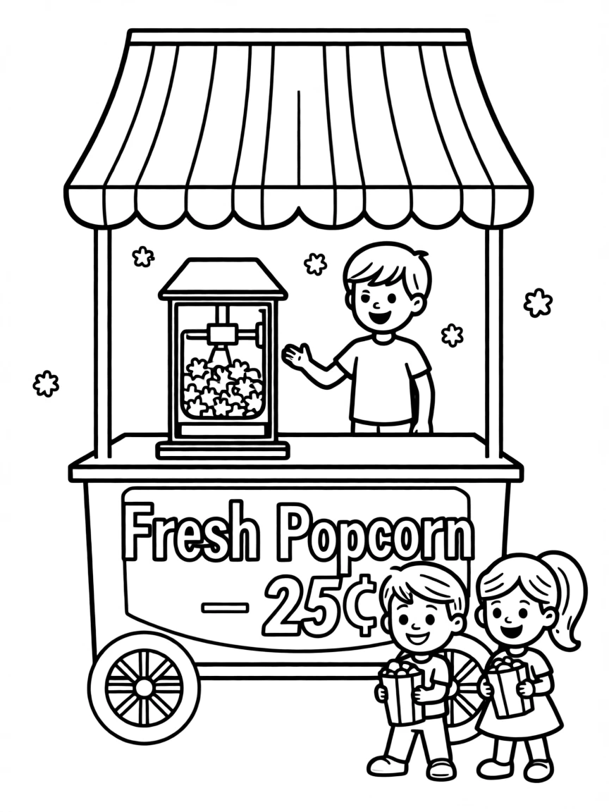 A popcorn stand at a fair