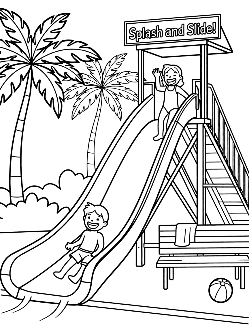 A slide at a water park