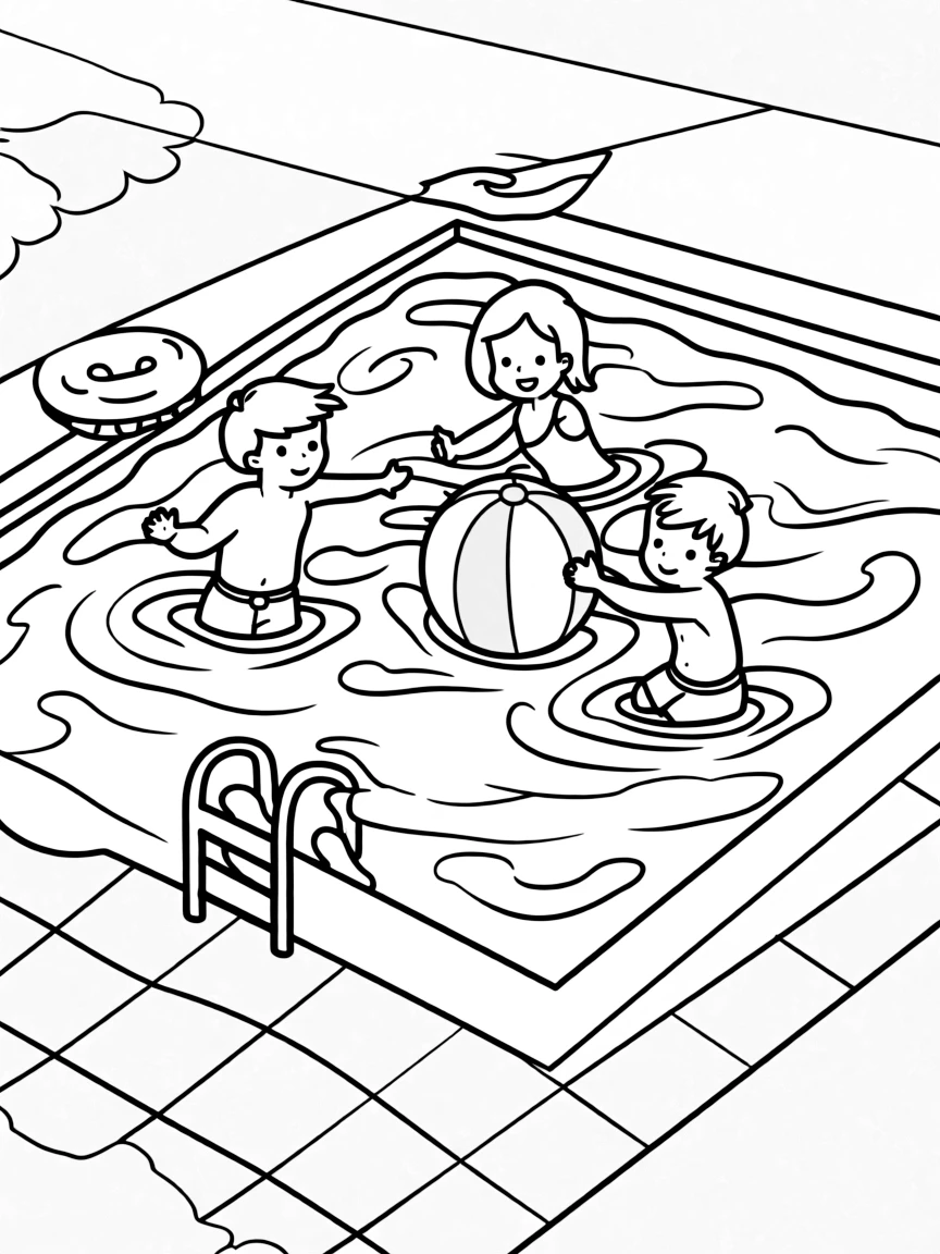 Kids swimming in a pool