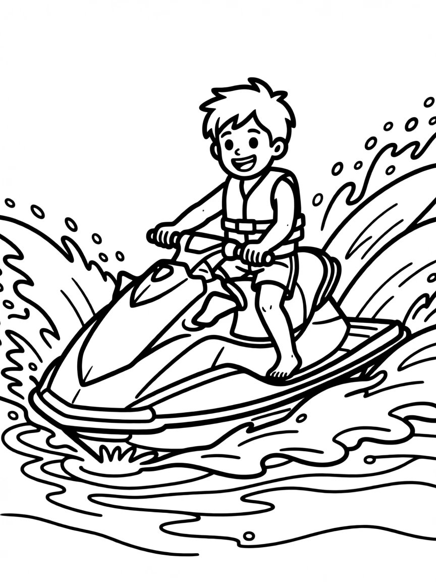 A jet ski making splashes