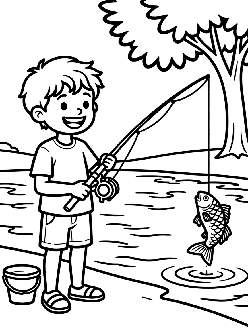 A fish caught on a line