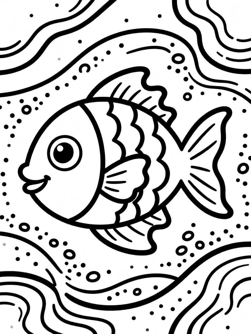 A sand drawing of a fish