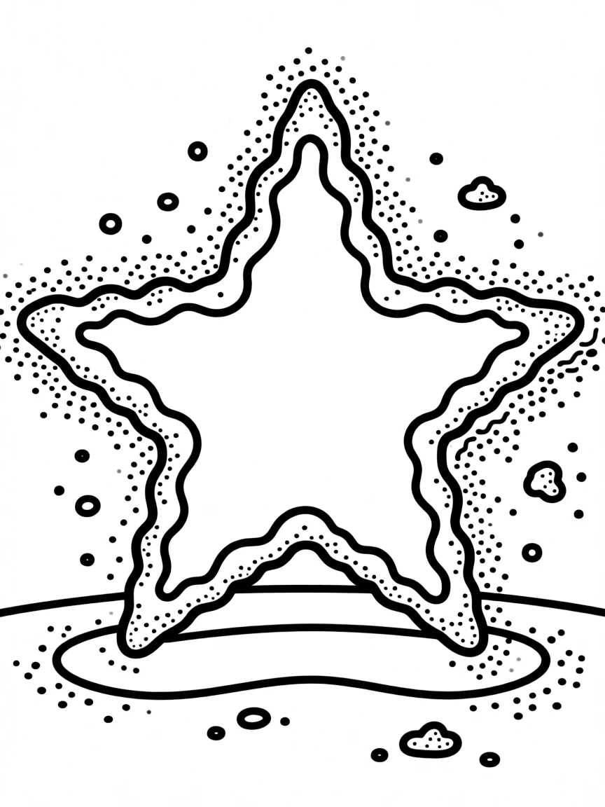 A sand drawing of a star