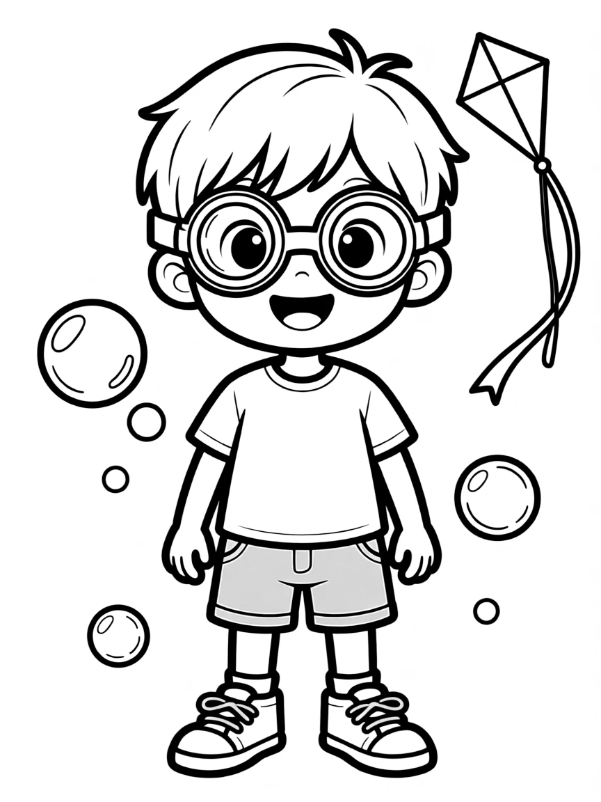 A child wearing goggles