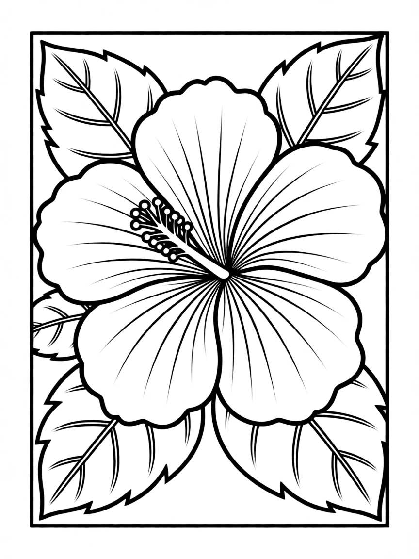 A tropical hibiscus flower with large petals