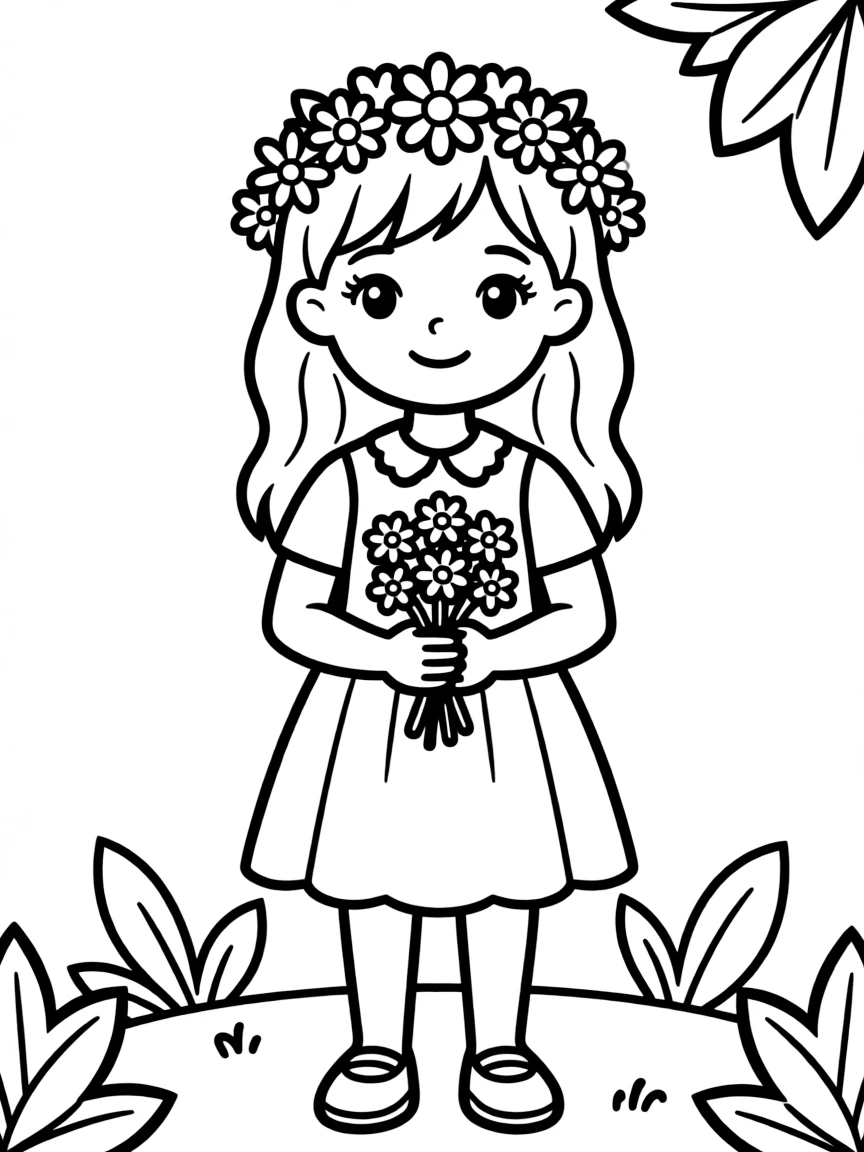 A flower crown made of simple blooms