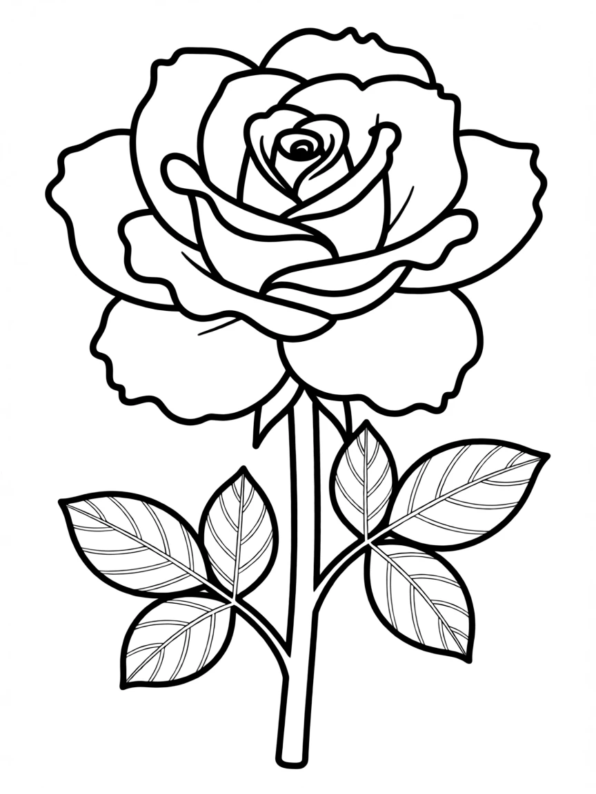 A close-up of a rose and its stem