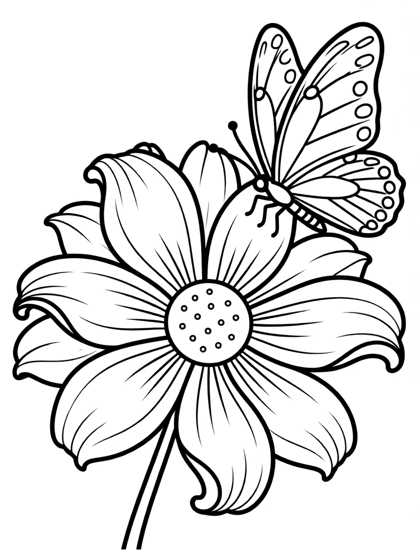 A butterfly landing on a flower in bloom