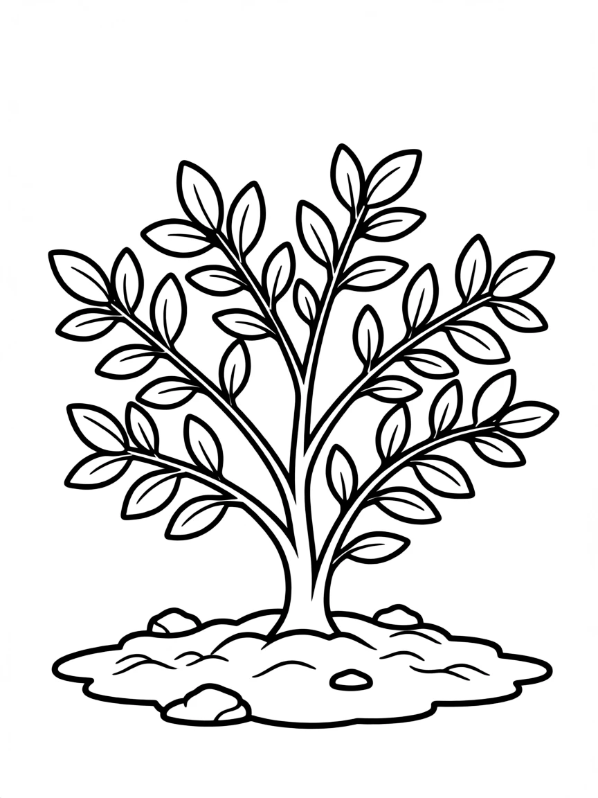 A small shrub sprouting from the ground