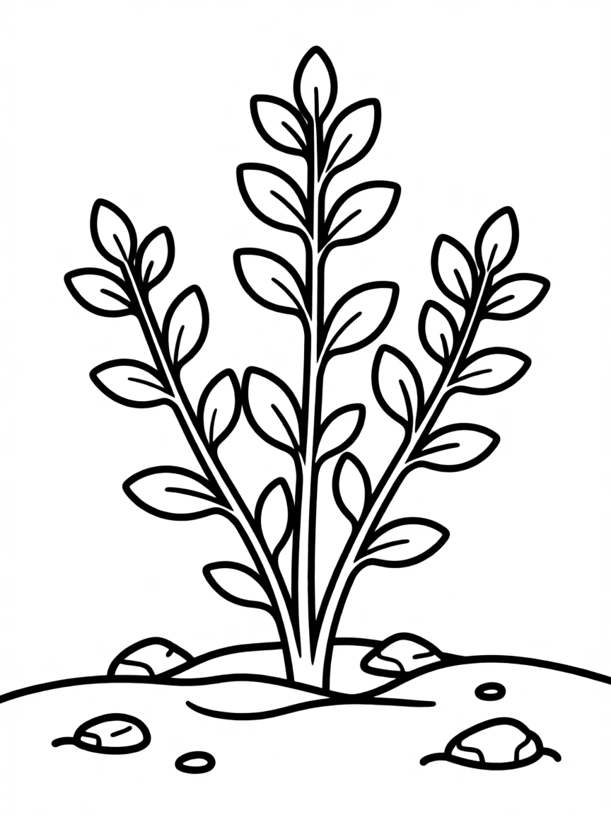 A small shrub sprouting from the ground