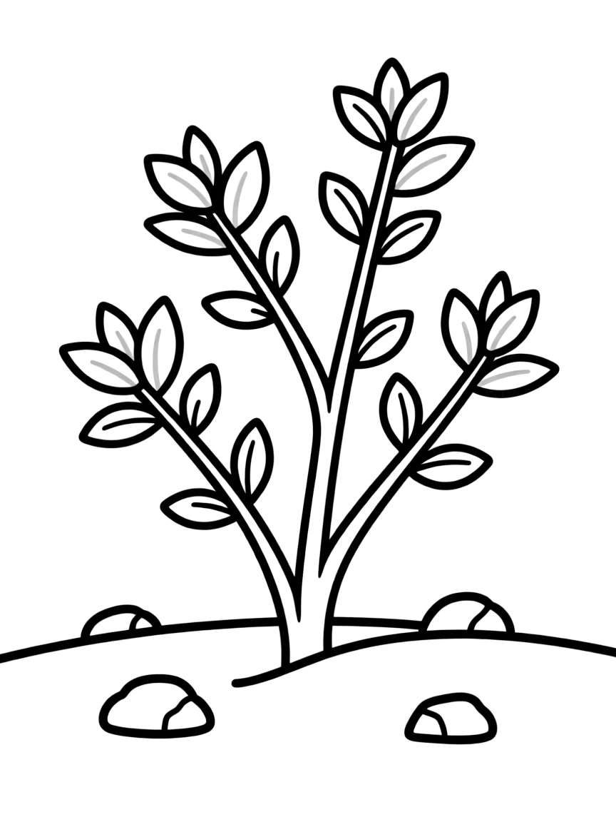 A small shrub sprouting from the ground