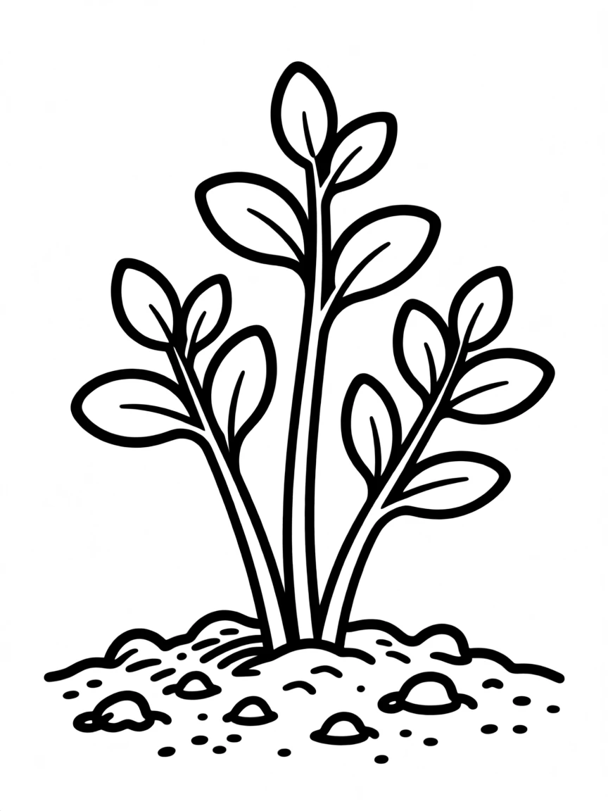A small shrub sprouting from the ground