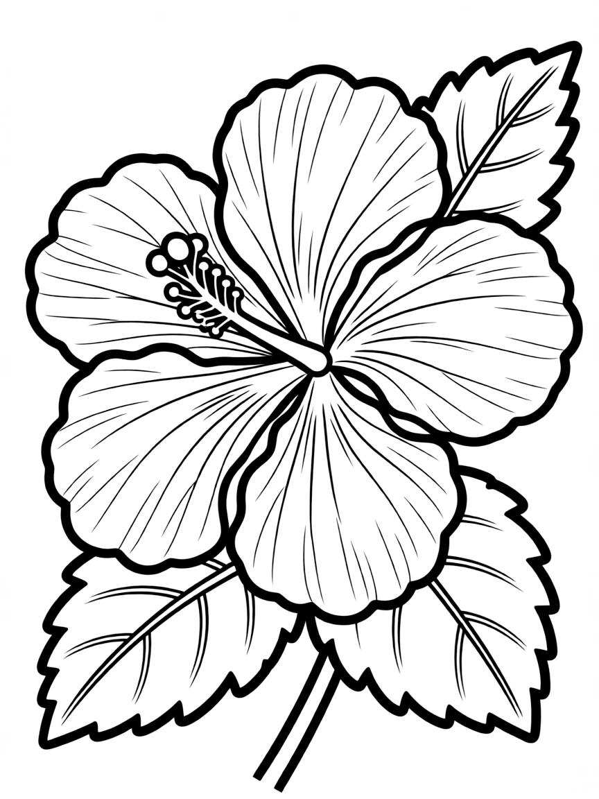 A tropical hibiscus blossom with large petals