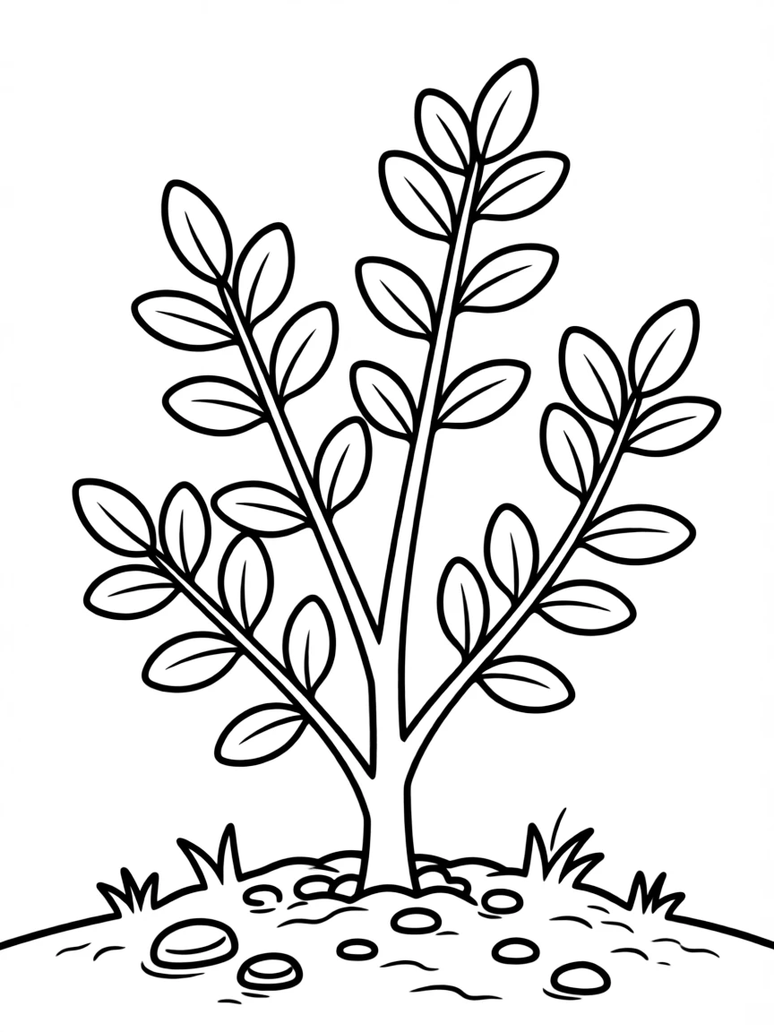 A small shrub sprouting from the ground