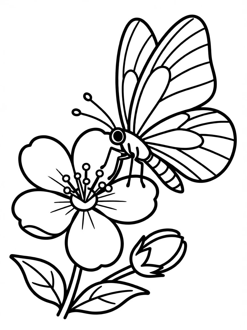 A butterfly landing on a blossom in bloom