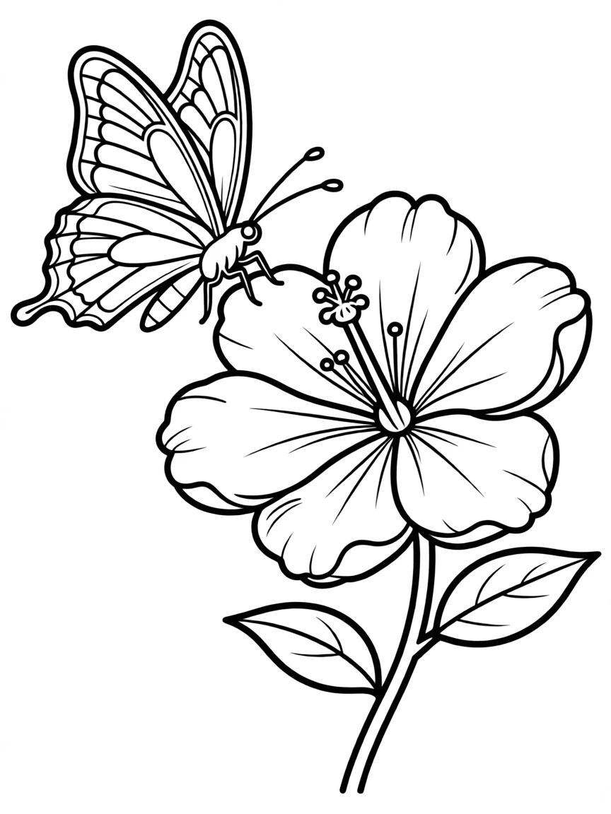 A butterfly landing on a blossom in bloom