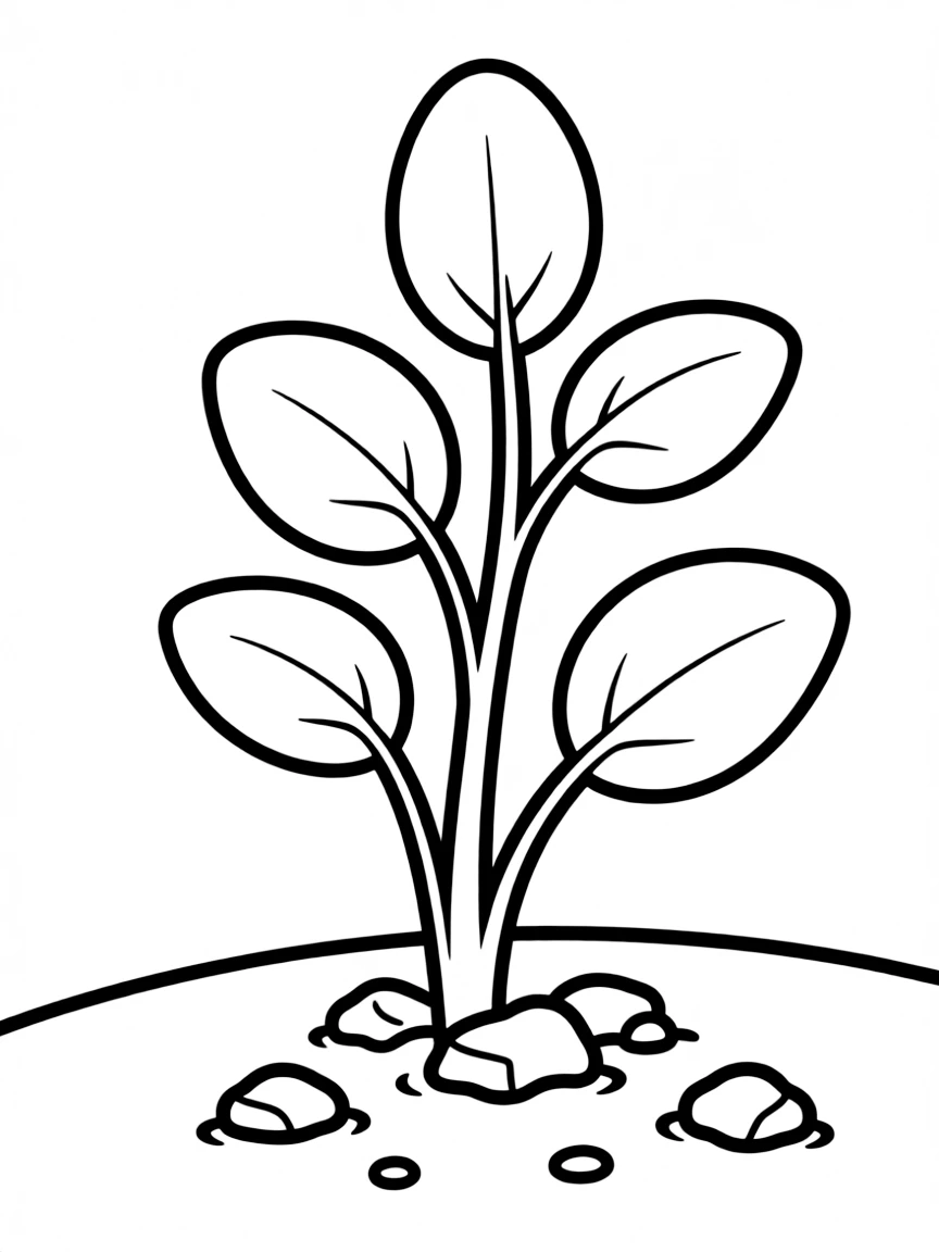 A small shrub sprouting from the ground