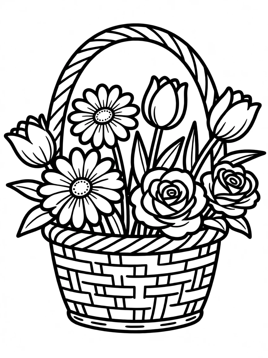 A basket of picked blossoms ready for coloring