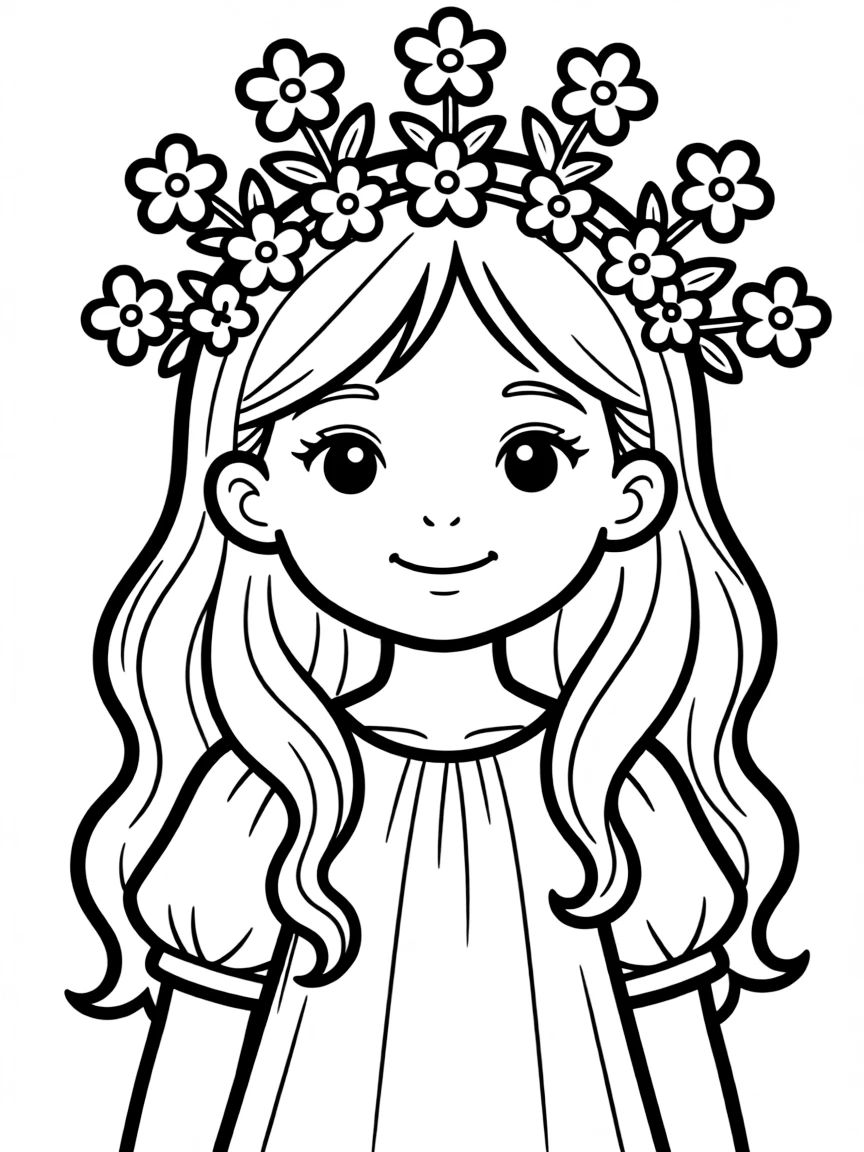 A blossom crown made of simple blooms