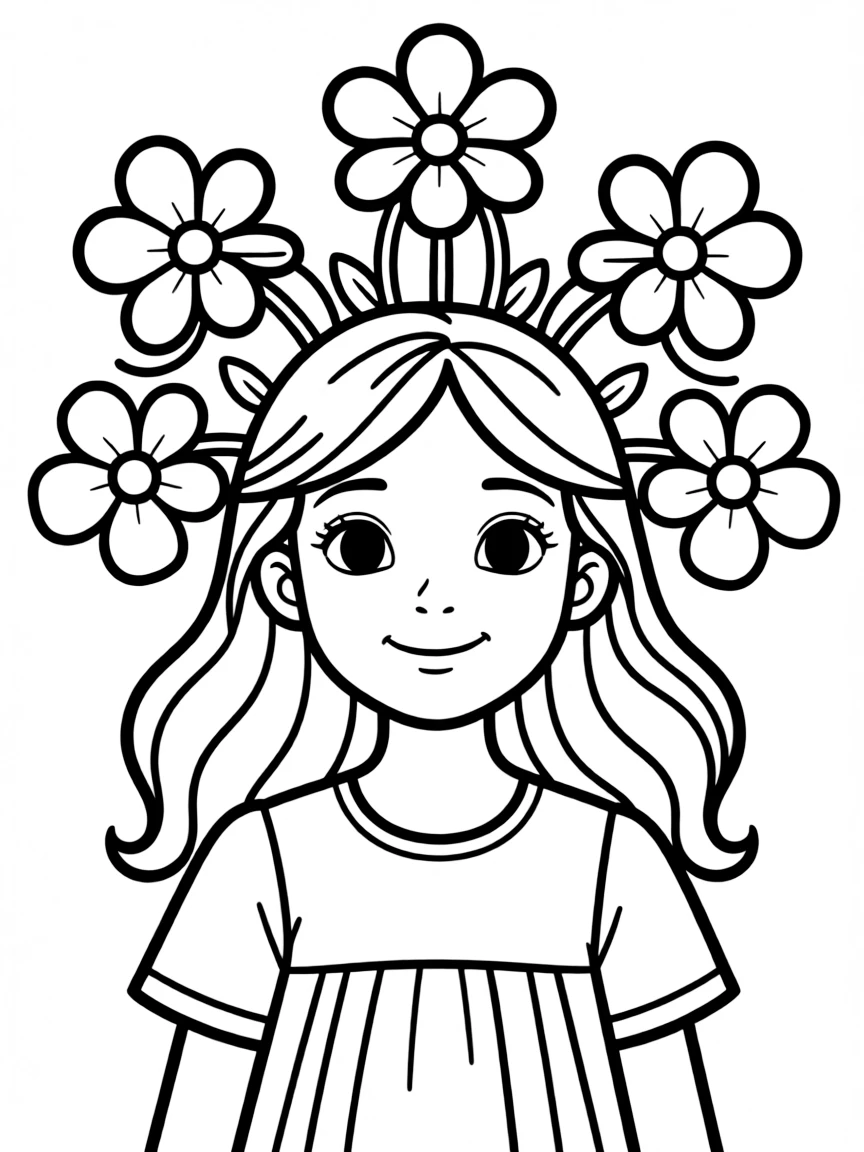 A blossom crown made of simple blooms