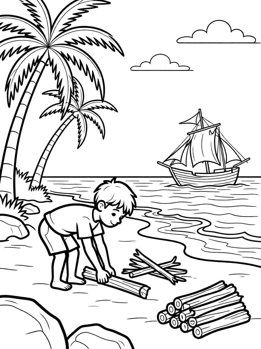 Paul shipwrecked on an island, helping to gather firewood.