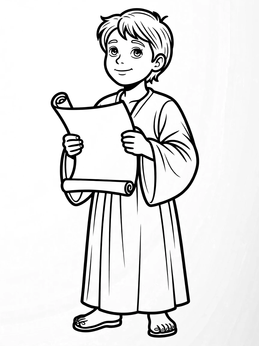 Isaiah prophesying, with a scroll open in his hands.