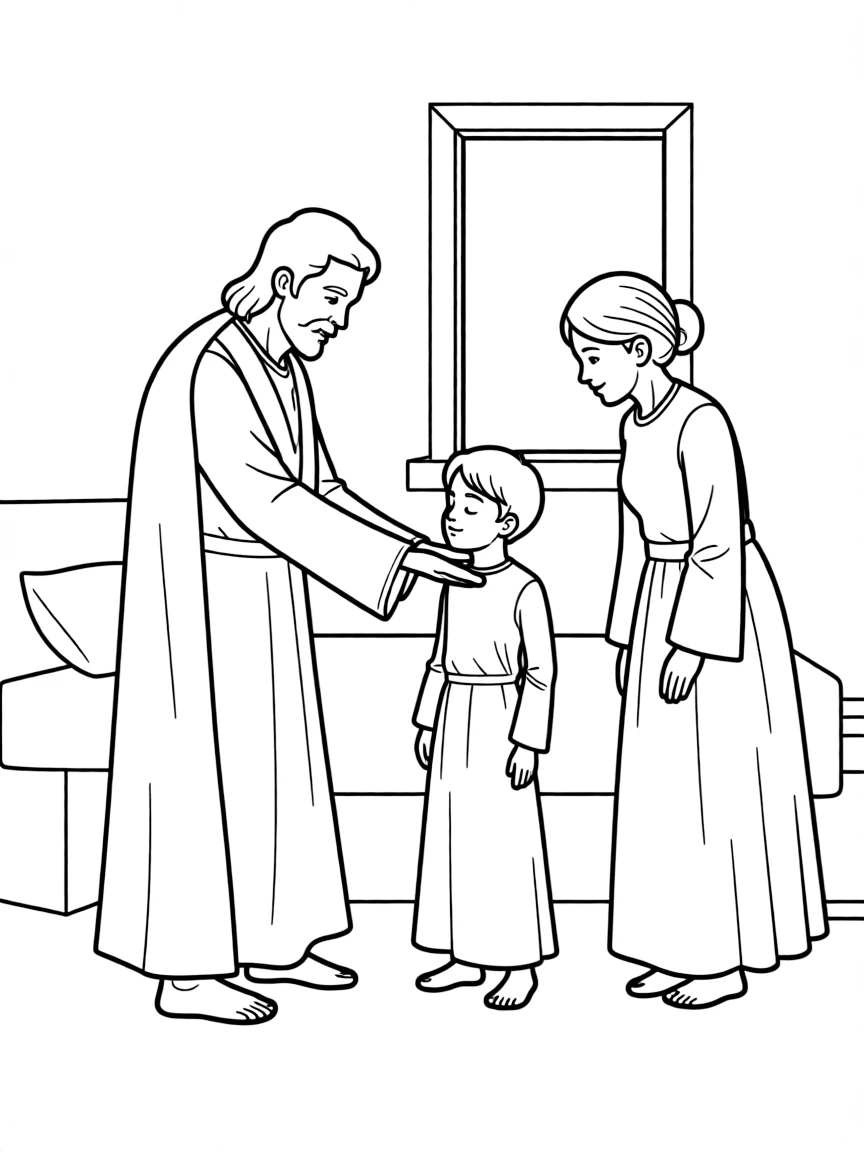 Elisha raising the Shunammite woman's son.