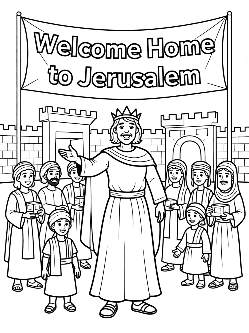 Cyrus the Great allowing the Jews to return to Jerusalem.