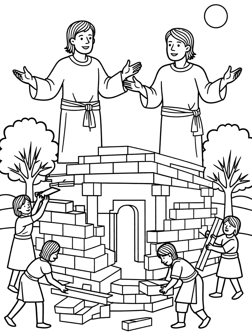 Haggai and Zechariah encouraging the people to rebuild the temple.