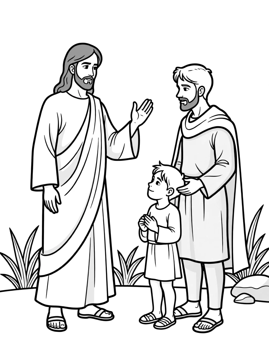 Jesus healing the nobleman's son with a word.