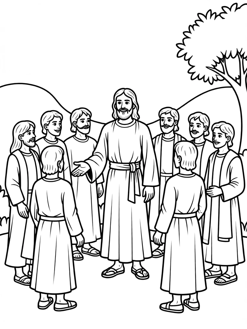 Jesus choosing the twelve apostles.