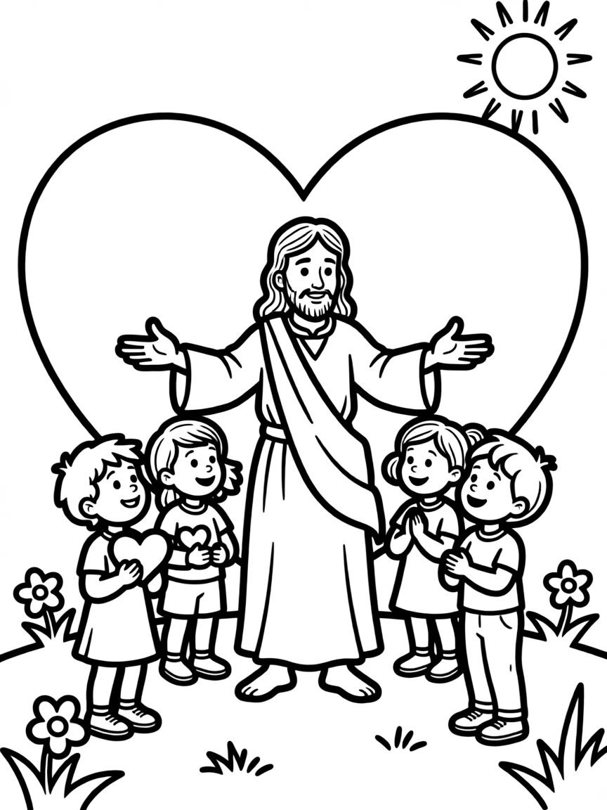 Jesus teaching about the greatest commandment: loving God and neighbor.