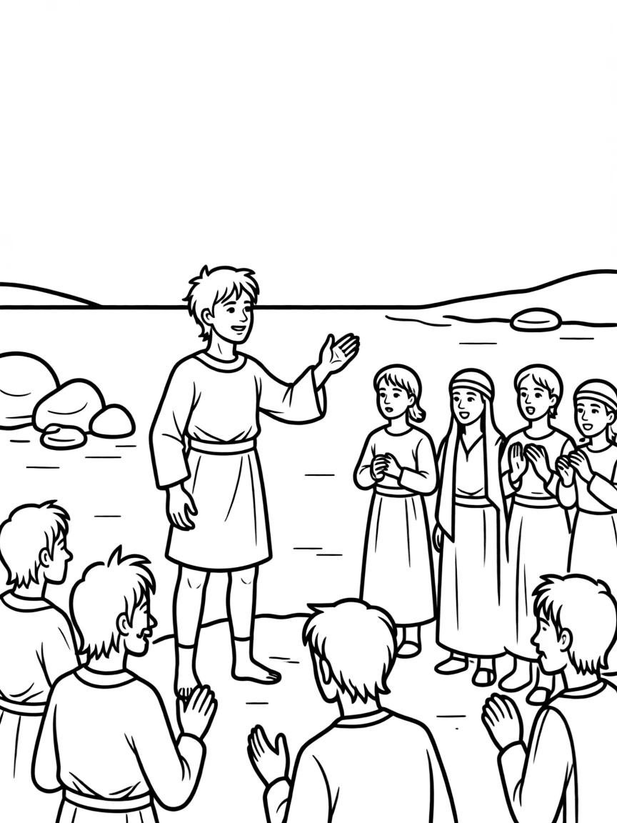 Stephen preaching boldly before he is stoned.