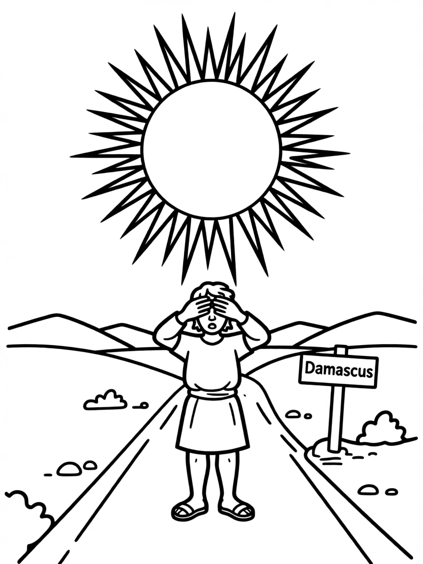 Saul blinded by a light on the road to Damascus.