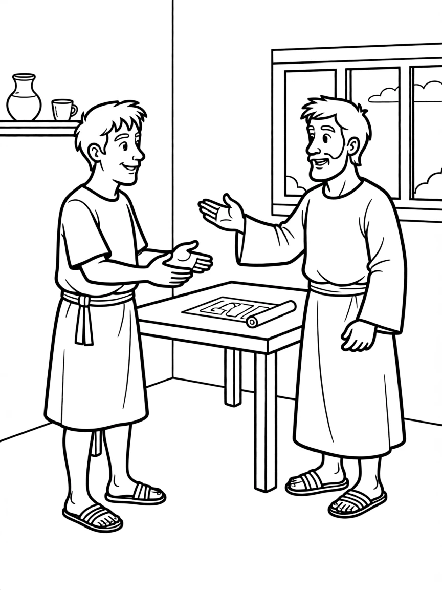 Peter visiting Cornelius, a Gentile, and sharing the Gospel.