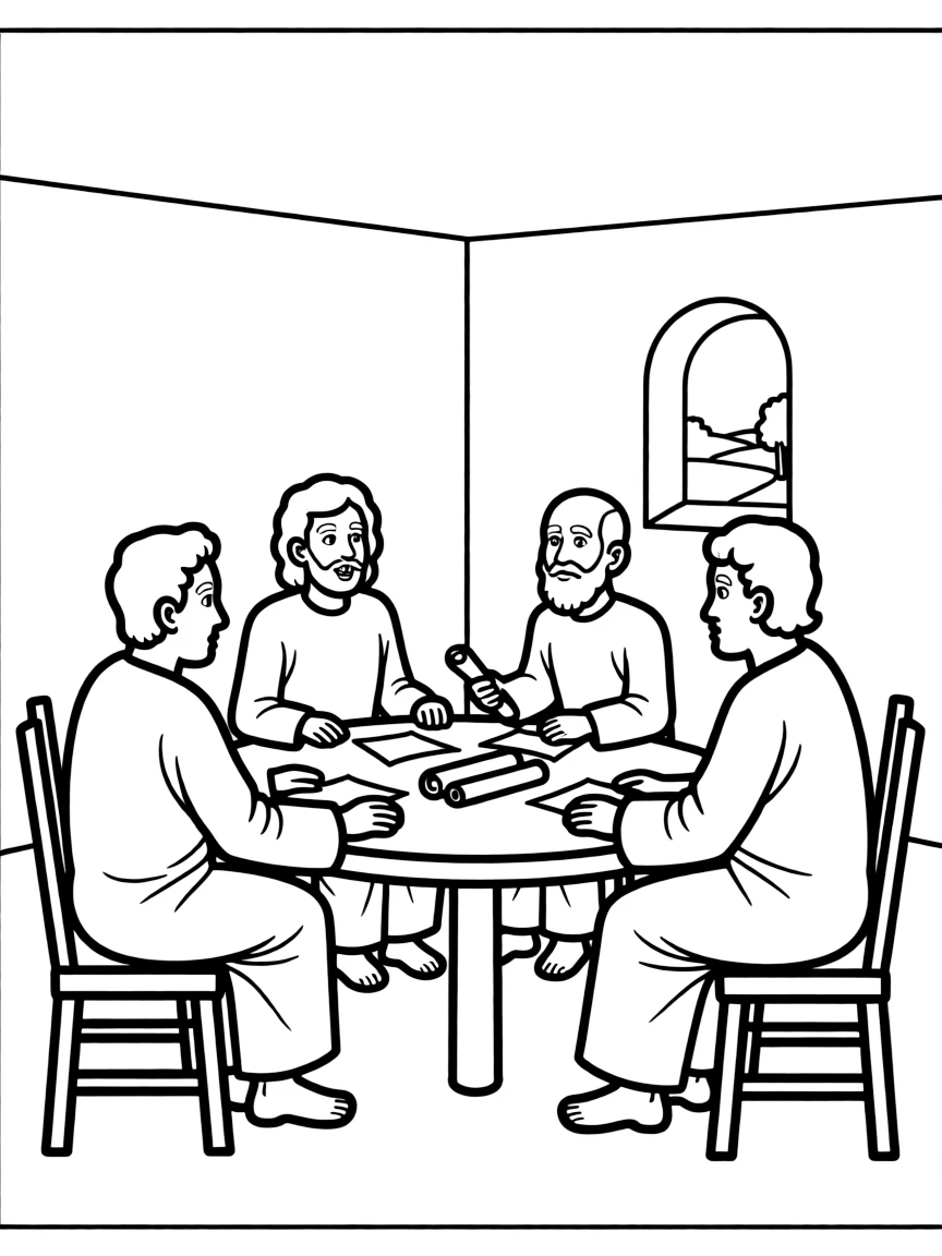 The Jerusalem Council discussing whether Gentiles need to be circumcised.